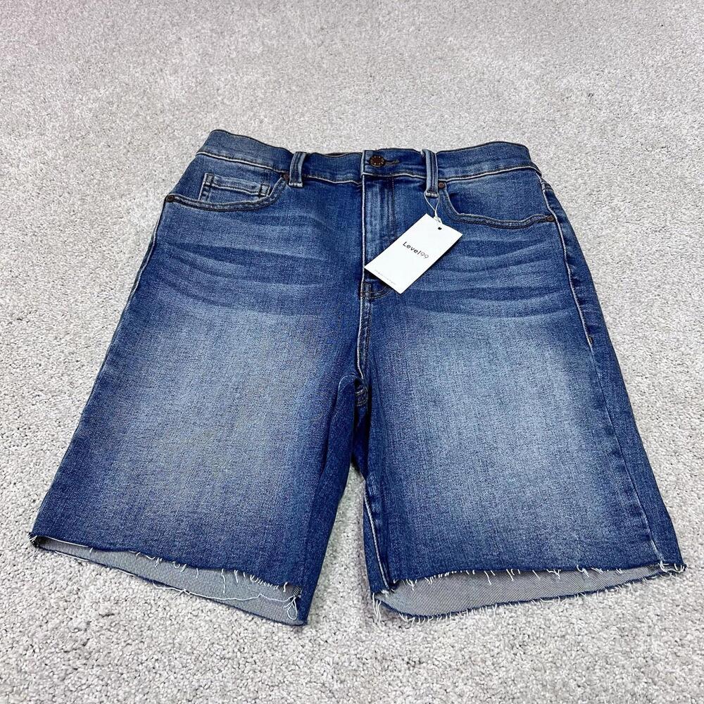 Level99 Shorts Women’s Blue Denim Pockets Size 28 NWT